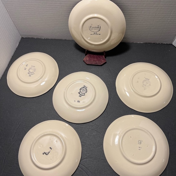 6 Franciscan ware apple pattern vintage saucers - Picture 6 of 8